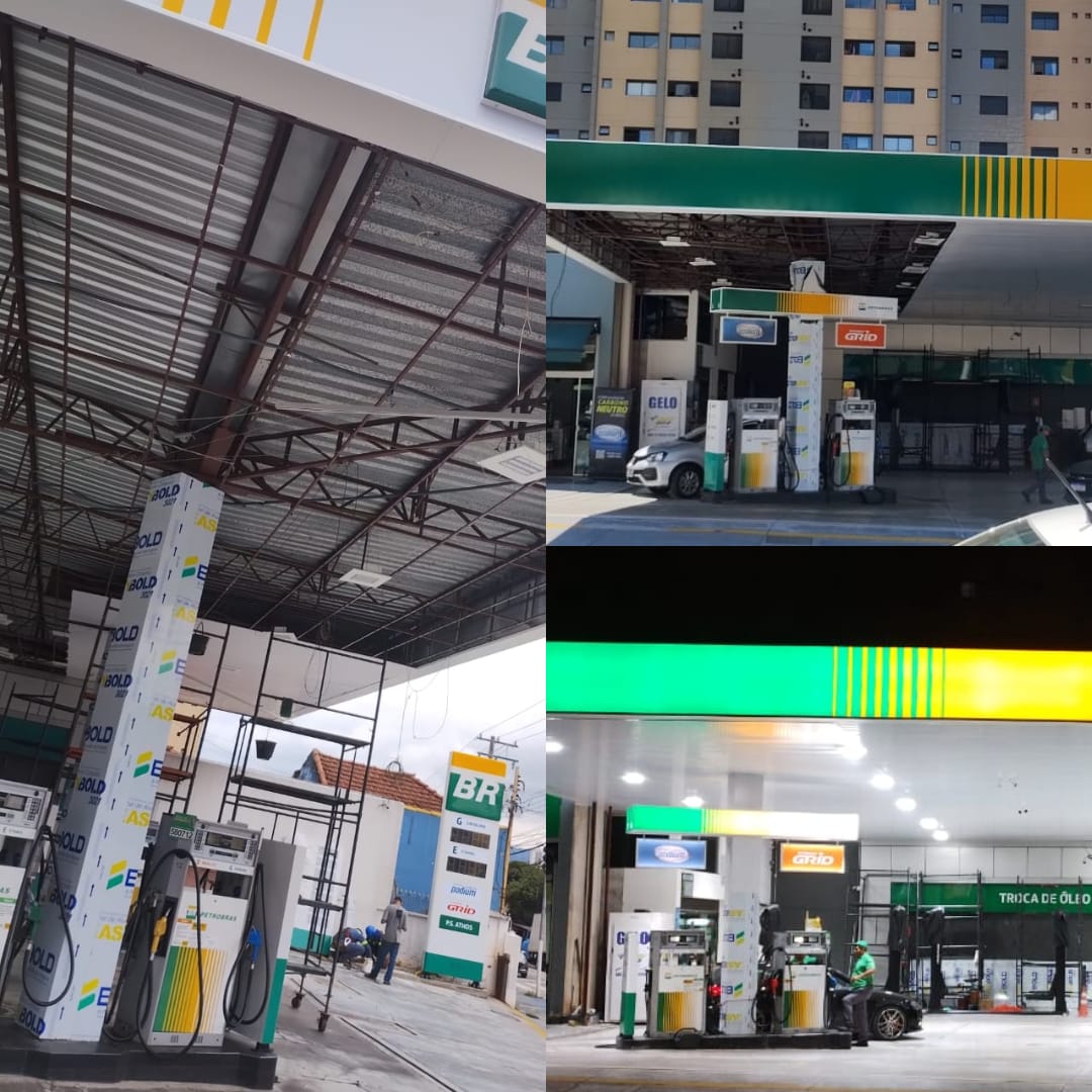 Antes e depois da remoção de estruturas antigas